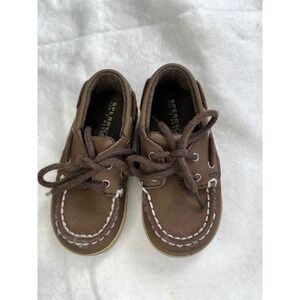 Sperry Top-Sider Intrepid Brown Leather Boat Shoes for Toddlers - Size 4M‎